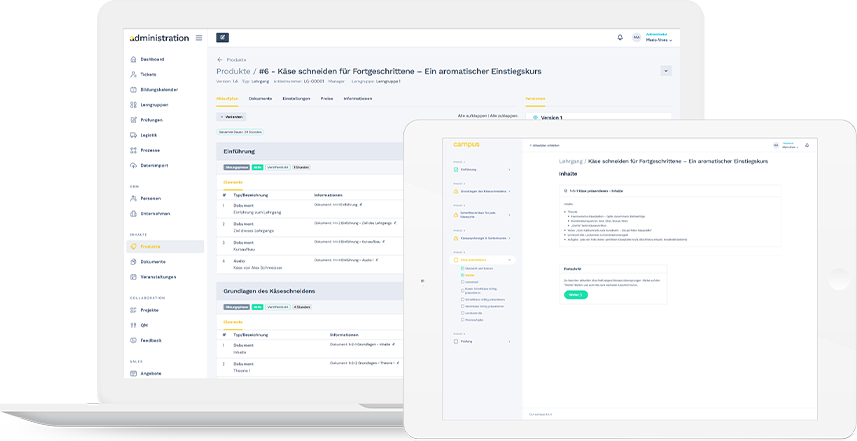 Bildschirmansicht der ELA-Plattform